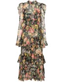Ladybeetle floral-print puff-sleeve dress