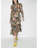 Ladybeetle floral-print puff-sleeve dress
