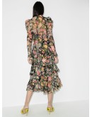 Ladybeetle floral-print puff-sleeve dress