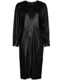 puff-sleeve midi dress