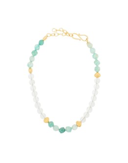 Blue Lagoon gold-plated quartz necklace