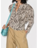 pouf sleeve zebra print shirt
