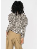 pouf sleeve zebra print shirt