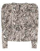 pouf sleeve zebra print shirt