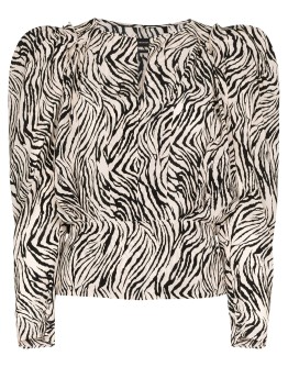 pouf sleeve zebra print shirt