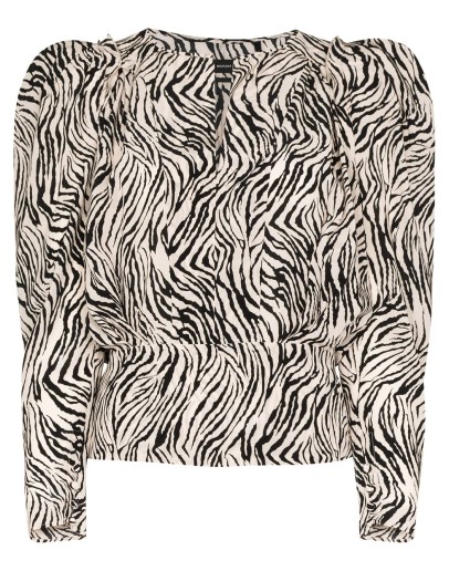 pouf sleeve zebra print shirt