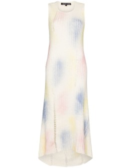 blotted-print ribbed-knit dress