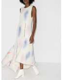 blotted-print ribbed-knit dress