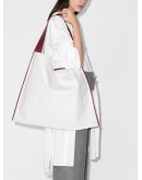 contrast trim oversized tote bag