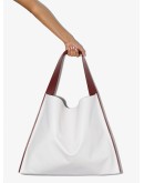 contrast trim oversized tote bag