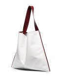 contrast trim oversized tote bag