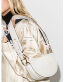 perforated logo shoulder bag