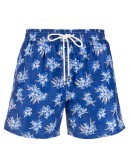 drawstring small floral print swim shorts