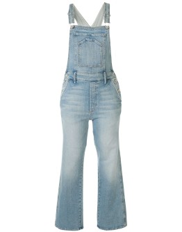 wide-leg denim dungarees