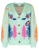 Western intarsia-knit cardigan