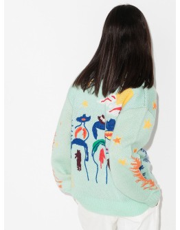 Western intarsia-knit cardigan
