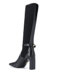 safety pin knee-high boots
