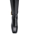 safety pin knee-high boots
