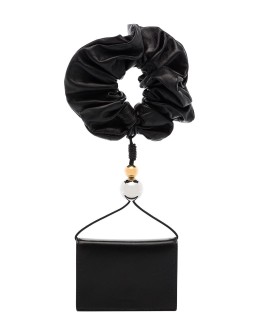 scrunchie-detail leather wallet