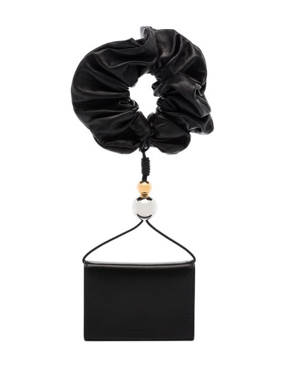 scrunchie-detail leather wallet