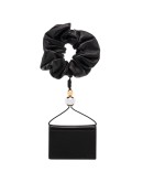 scrunchie-detail leather wallet