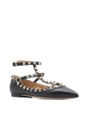 Rockstud point-toe ballerina flats