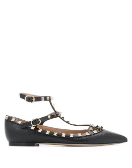 Rockstud point-toe ballerina flats