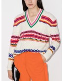 V-neck knitted jumper