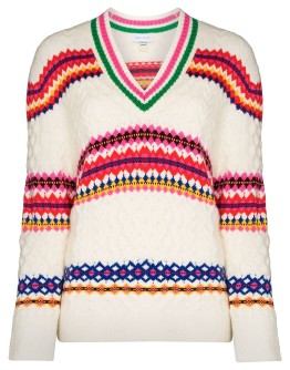 V-neck knitted jumper