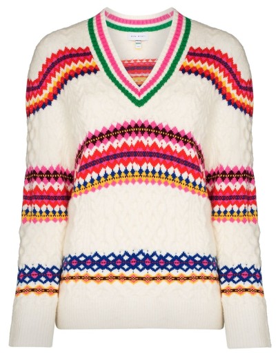 V-neck knitted jumper
