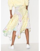 asymmetric paisley-print midi skirt