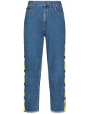 beaded high-rise straight-leg jeans