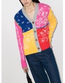 colour block paisley pattern cardigan