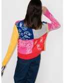 colour block paisley pattern cardigan