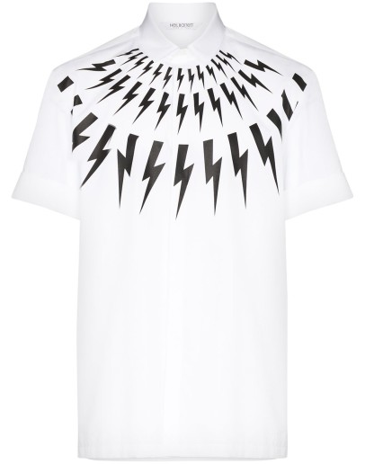 Thunderbolt print short-sleeve shirt