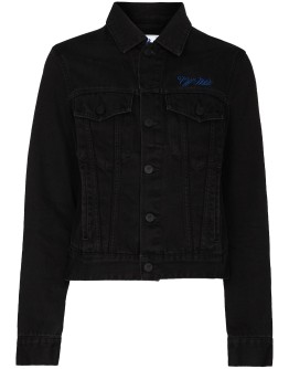 embroidered logo denim jacket
