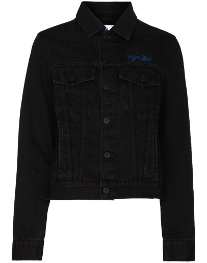embroidered logo denim jacket