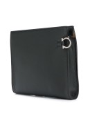logo-debossed leather clutch