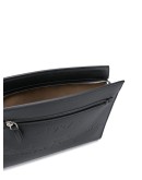 logo-debossed leather clutch