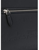 logo-debossed leather clutch