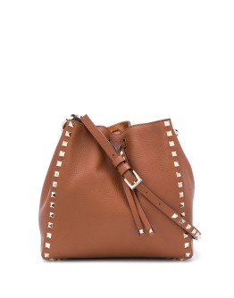 Rockstud leather bucket bag