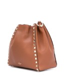 Rockstud leather bucket bag
