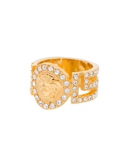 Medusa coin crystal ring