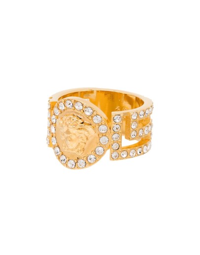 Medusa coin crystal ring