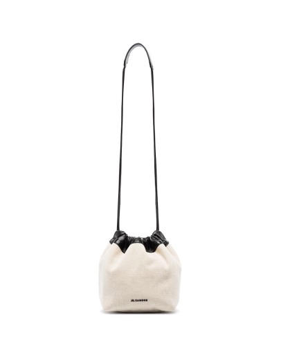 leather-trim canvas cross body bag