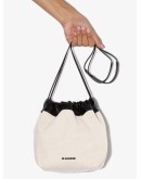 leather-trim canvas cross body bag