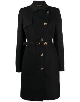 Medusa safety pin button-up coat