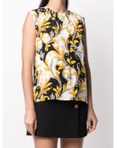 printed silk top