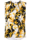 printed silk top