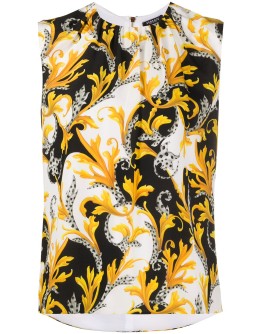 printed silk top